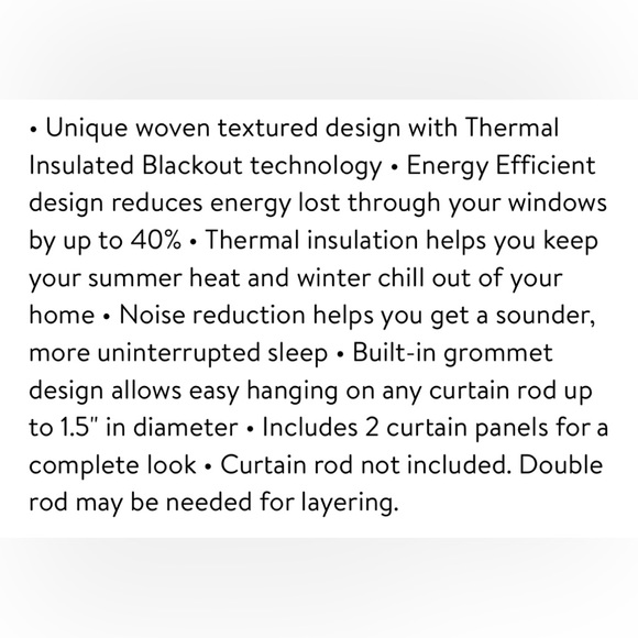 COPY - Sun Zero 2-pack Arlo Textured Thermal Insulated Grommet Curtain Panel 40… - Picture 7 of 8